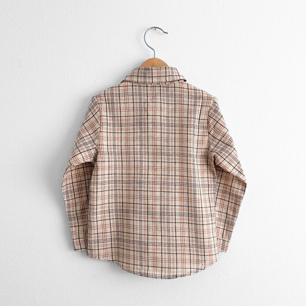 NWT Handsome Boys Dress Shirt, Bow Tie, Pants & Suspenders Set Tan & Brown 6-9M - Picture 3 of 5